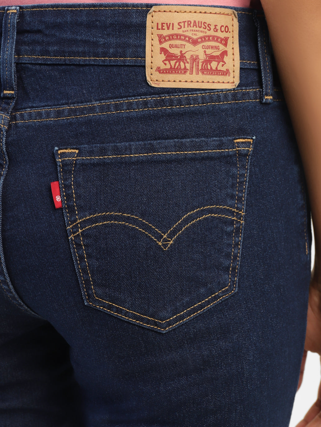 Women's 711 Navy Blue Skinny Fit Mid Rise Jeans - 3fdbf8fe-179f-477f-be88-82cfb39ba2a4 View