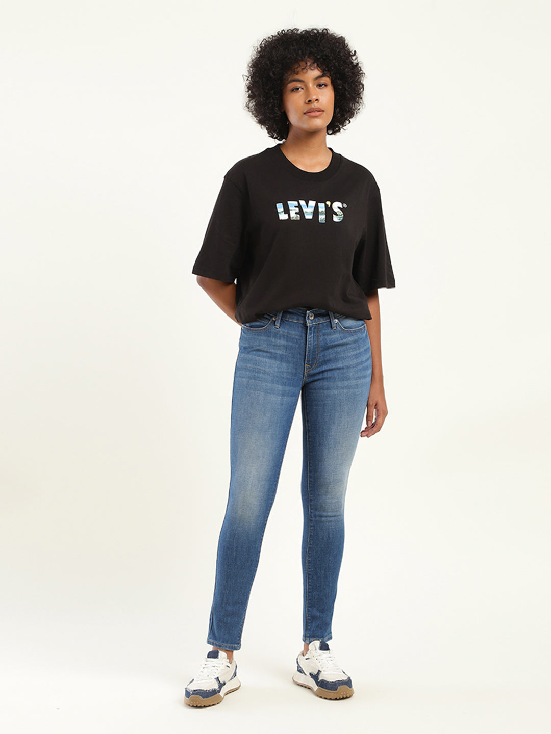 Women's 711 Blue Skinny Fit Mid Rise Jeans - 7eb376e3-0629-4797-b9f0-172b8fdcfe32 View