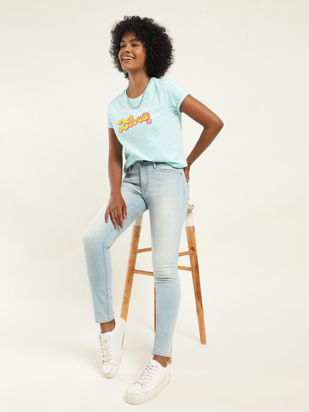 Women's 711 Blue Skinny Fit Mid Rise Jeans