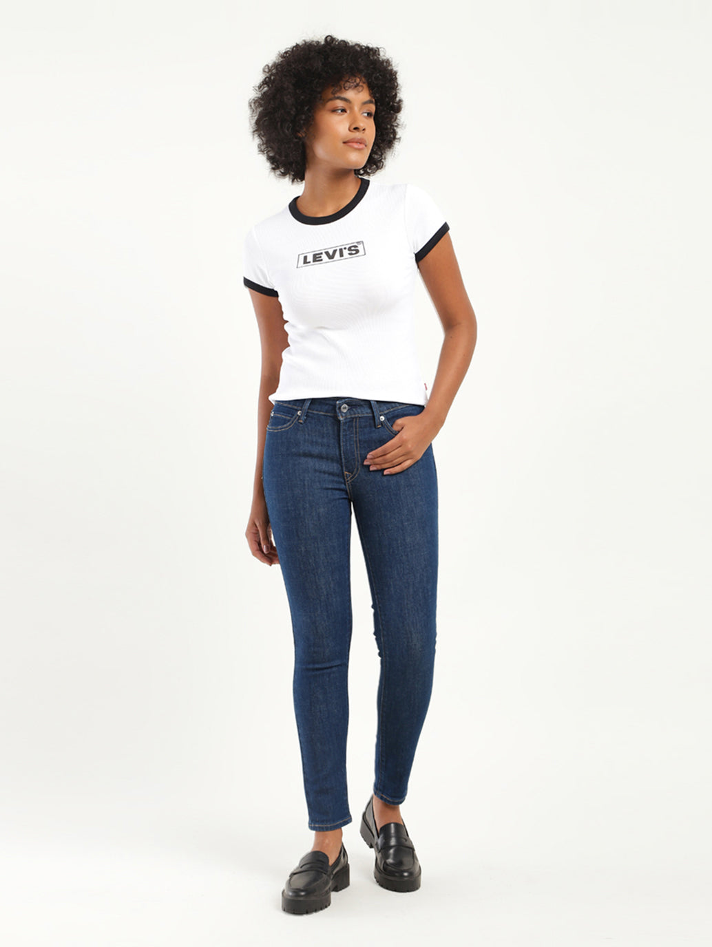 Women's 711 Blue Skinny Fit Mid Rise Jeans - b5a160a0-f5c0-43cf-bae4-7fd46e64f5d2 View