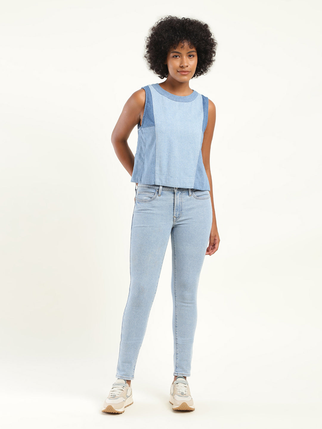 Women's 711 Blue Skinny Fit Mid Rise Jeans - 168b2422-61fc-4ba2-a79b-46319ab4fba6 View