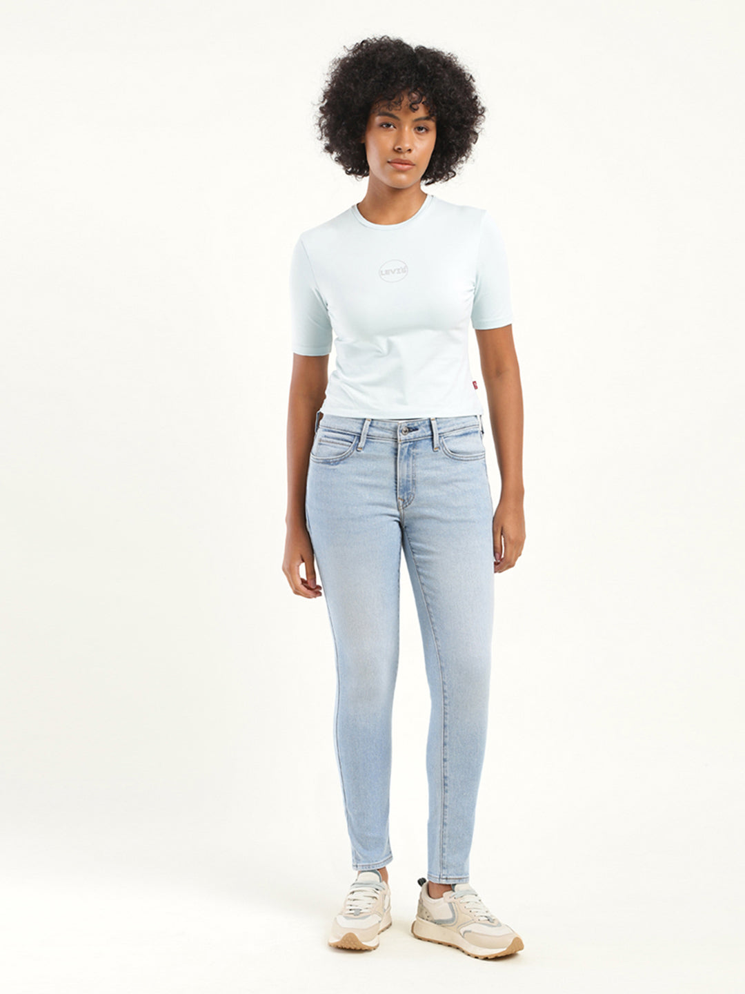 Women's 711 Blue Skinny Fit Mid Rise Jeans - be6e767e-0cdb-4374-b105-ecd8f6bbde38 View