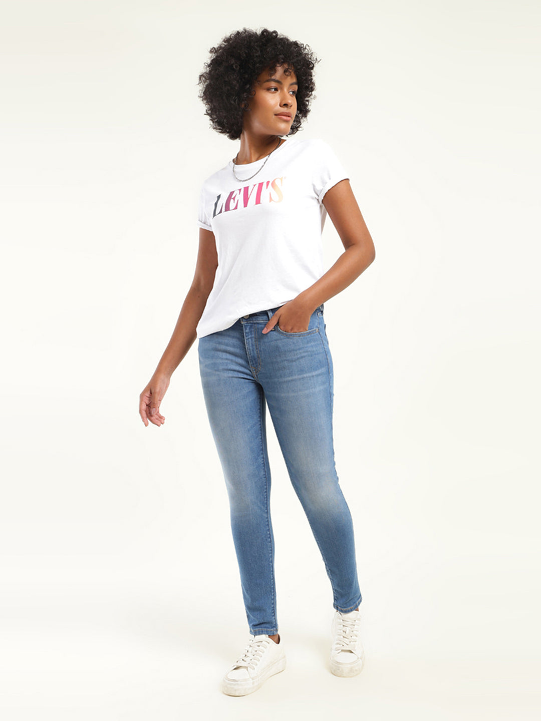 Women's 711 Blue Skinny Fit Mid Rise Jeans - 20shot View