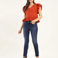 Women's 711 Blue Skinny Fit Mid Rise Jeans - Front View
