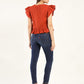 Women's 711 Blue Skinny Fit Mid Rise Jeans - Back View