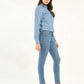 Women's 711 Blue Skinny Fit Mid Rise Jeans - Side View