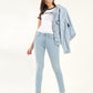 Women's 711 Blue Skinny Fit Mid Rise Jeans - Styleshot View