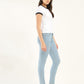Women's 711 Blue Skinny Fit Mid Rise Jeans - Side View