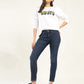 Women's 711 Blue Skinny Fit Mid Rise Jeans - Styleshot View