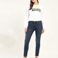 Women's 711 Blue Skinny Fit Mid Rise Jeans - Front View