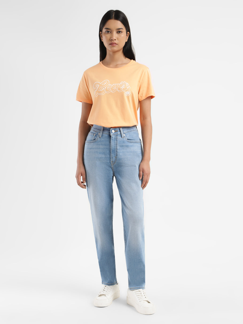 Women's Blue Mom Loose Fit High Rise Jeans - 88eb75d8-aedd-43e9-95bf-53ed13dd2b85 View