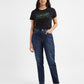 Women's 80s Mom Blue Loose Fit High Rise Jeans - ModelFront View