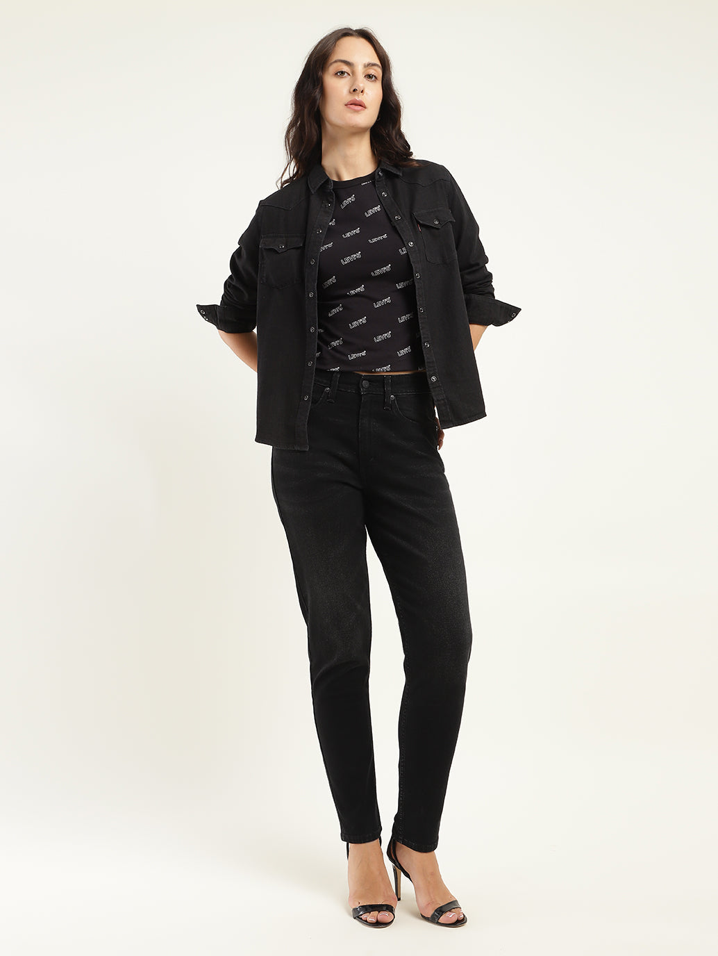 Women's 80s Mom Black Loose Fit High Rise Jeans - 5917e810-d2dd-4c8c-8ba4-4866365a14e0 View