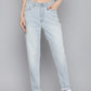 Women's 80s Mom Blue Loose Fit High Rise Jeans - Front View