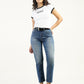 Women's 80s Mom Blue Loose Fit Mid Rise Jeans - Styleshot View