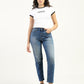 Women's 80s Mom Blue Loose Fit Mid Rise Jeans - Front View