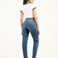 Women's 80s Mom Blue Loose Fit Mid Rise Jeans - Back View
