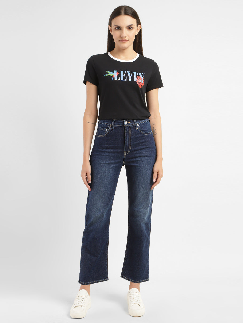 Women's Mid Rise Ribcage Straight  Fit Jeans - 9e4efcfe-a288-4943-a976-20ade6c98d32 View