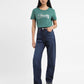 Women's Blue Ribcage Straight Fit High Rise Jeans - 028ee73d-97c4-4d98-b96f-10b945192e41 View