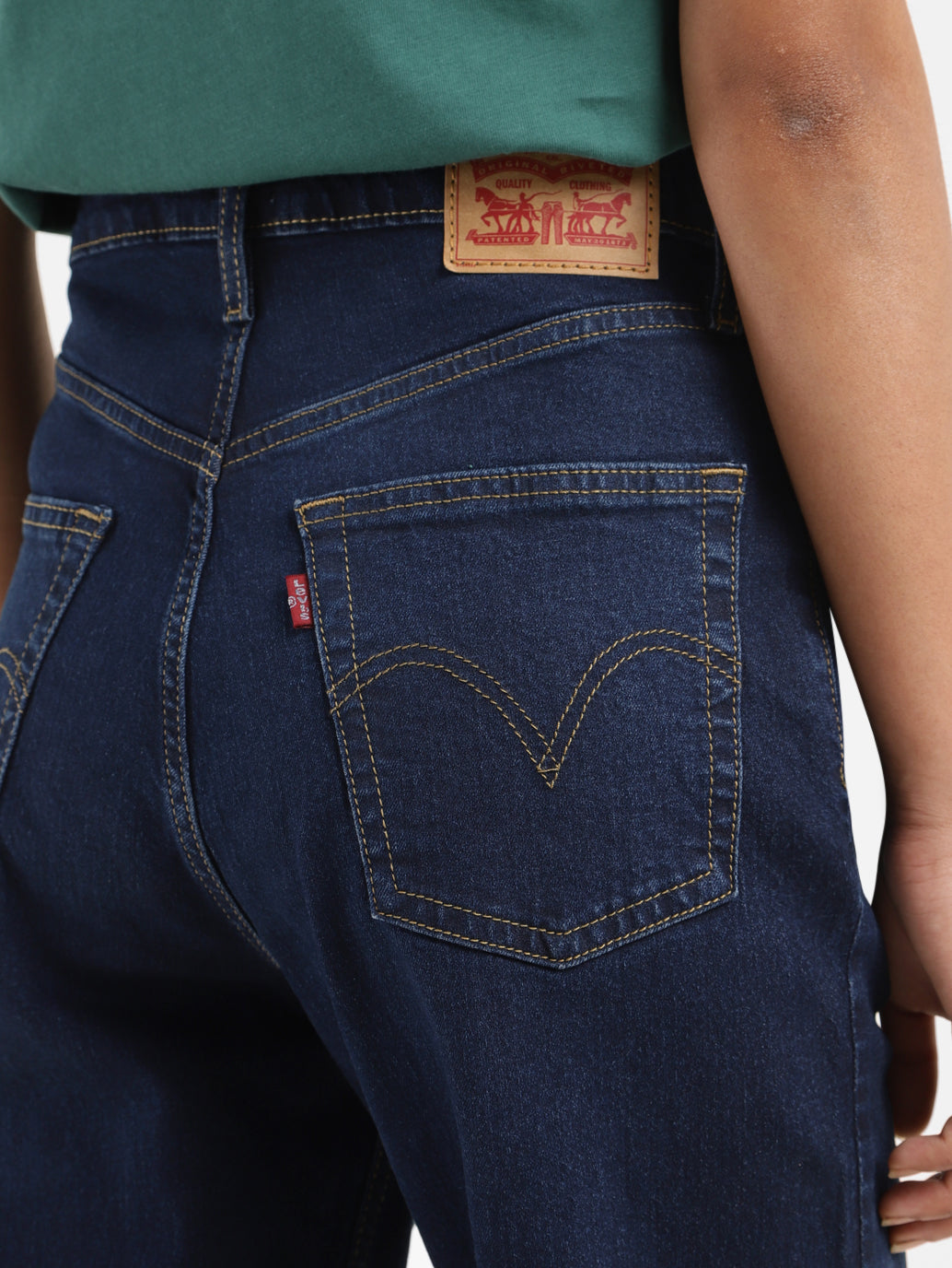 Women's Blue Ribcage Straight Fit High Rise Jeans - 0208d43e-f7e5-4a94-86af-6deb2f61f5e4 View
