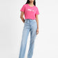 Women's Blue Ribcage Straight Fit High Rise Jeans - d1ce6e44-b22d-4827-8a51-e3fed397a46c View
