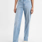 Women's Blue Ribcage Straight Fit High Rise Jeans - 41fe8690-8b18-4863-baaa-bd29cbea7c8a View
