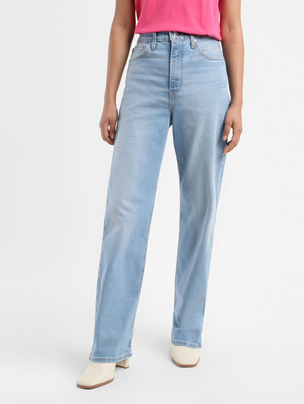 Women's Blue Ribcage Straight Fit High Rise Jeans - 41fe8690-8b18-4863-baaa-bd29cbea7c8a View
