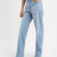 Women's Blue Ribcage Straight Fit High Rise Jeans - 14808f2e-f0b3-4dc6-a2c9-36f2263e5a12 View
