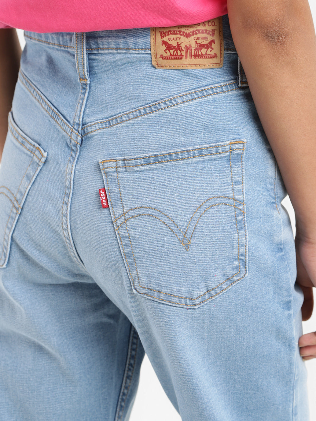 Women's Blue Ribcage Straight Fit High Rise Jeans - e18de3f0-cc9a-49cf-977e-b1f58407a294 View