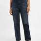 Women's Navy Blue Ribcage Straight Fit High Rise Jeans - c516fd7f-2465-4c77-9e9d-8e3b4b98cff7 View