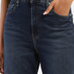 Women's Navy Blue Ribcage Straight Fit High Rise Jeans - 14087e1a-0887-42c2-a2e3-190bef95424b View