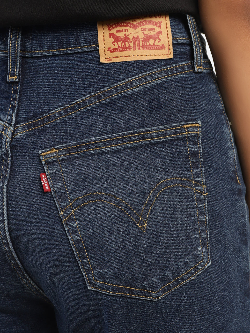 Women's Navy Blue Ribcage Straight Fit High Rise Jeans - 1222f87a-6346-4e8b-8414-652601144b34 View