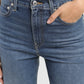Women's Blue Ribcage Straight Fit High Rise Jeans - f5a80a22-f4d1-4244-8c9f-2c8aff522b2b View