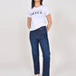 Women's Blue Ribcage Straight Fit High Rise Jeans - Lookshot View