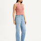 Women's Blue Ribcage Straight Fit High Rise Jeans - Side View