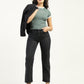 Women's Black Ribcage Straight Fit High Rise Jeans - Styleshot View