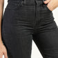 Women's Black Ribcage Straight Fit High Rise Jeans - Detail View