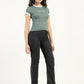 Women's Black Ribcage Straight Fit High Rise Jeans - Side View