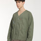 Men's Typographic Print Olive Jacket - RightSide View