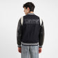 Men's Colorblock Navy Mandarin Collar Varsity Jacket - 87bf036a-e1bf-4a81-8b57-d39df0c18e59 View