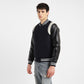Men's Colorblock Navy Mandarin Collar Varsity Jacket - 542ae14d-f54a-4dc9-9fd0-fab951c02873 View