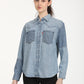 Women's Colorblock Relaxed Fit Shirt - Front View