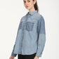 Women's Colorblock Relaxed Fit Shirt - RightSide View