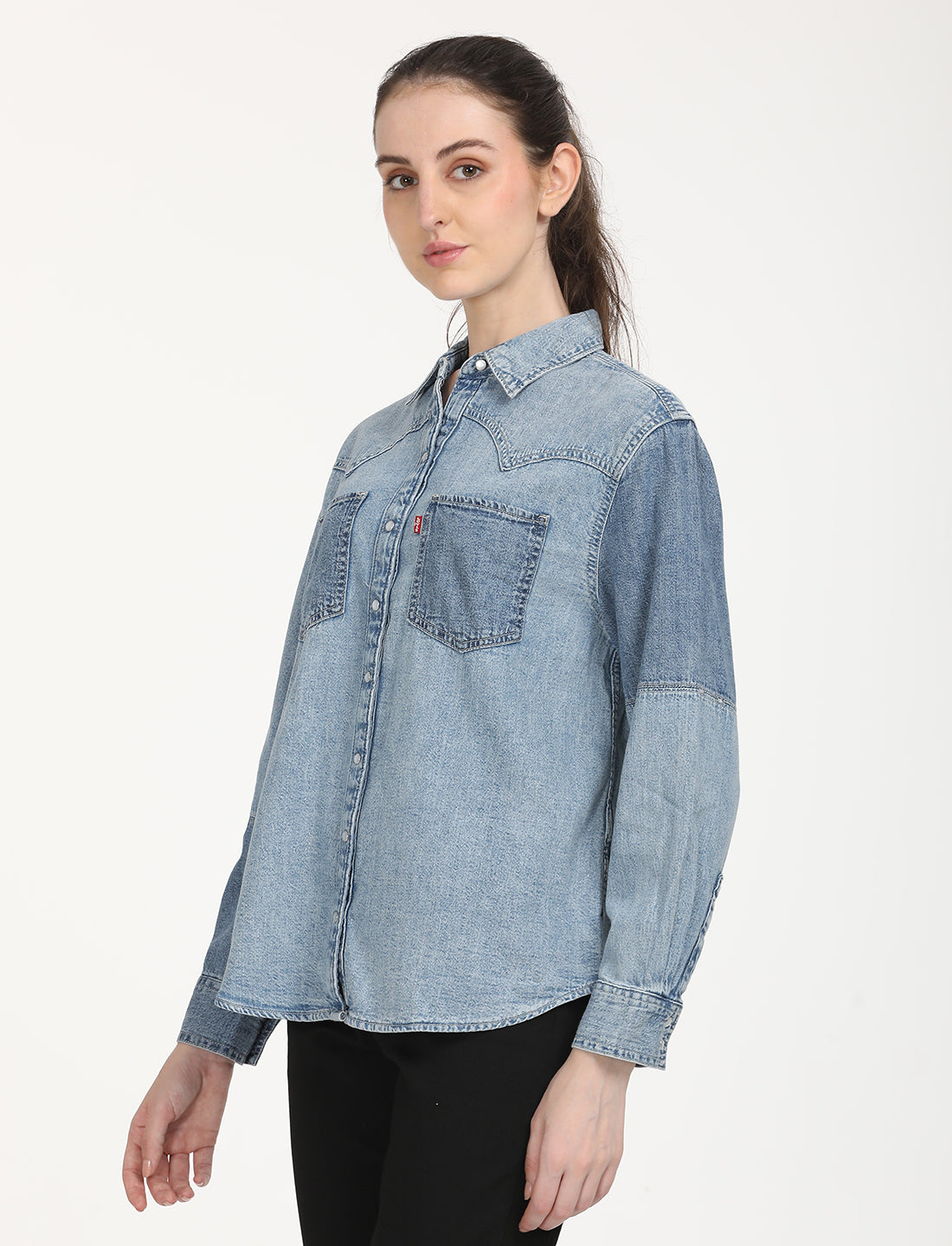 Women's Colorblock Relaxed Fit Shirt - RightSide View