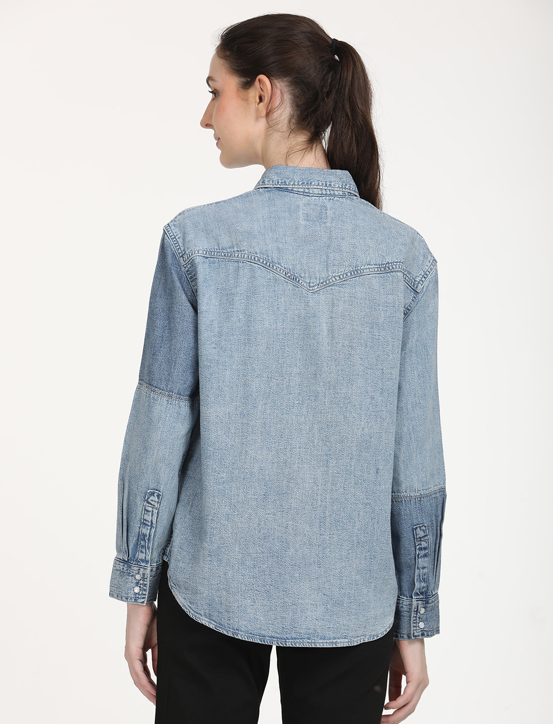 Women's Colorblock Relaxed Fit Shirt - Back View