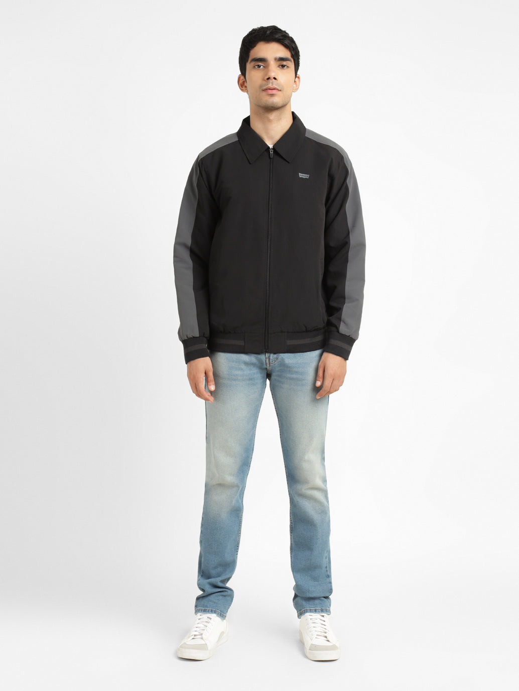 Men's Black High Neck Bomber Jacket - 5c1b9926-30f6-4c74-b97a-a94b87d999e8 View