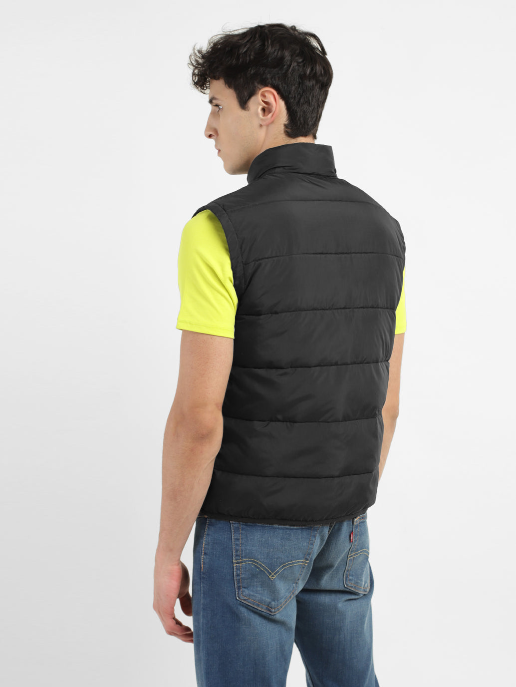 Men's Black High Neck Puffer Jackets - 151f4448-a57e-49dc-857e-448570945e2b View