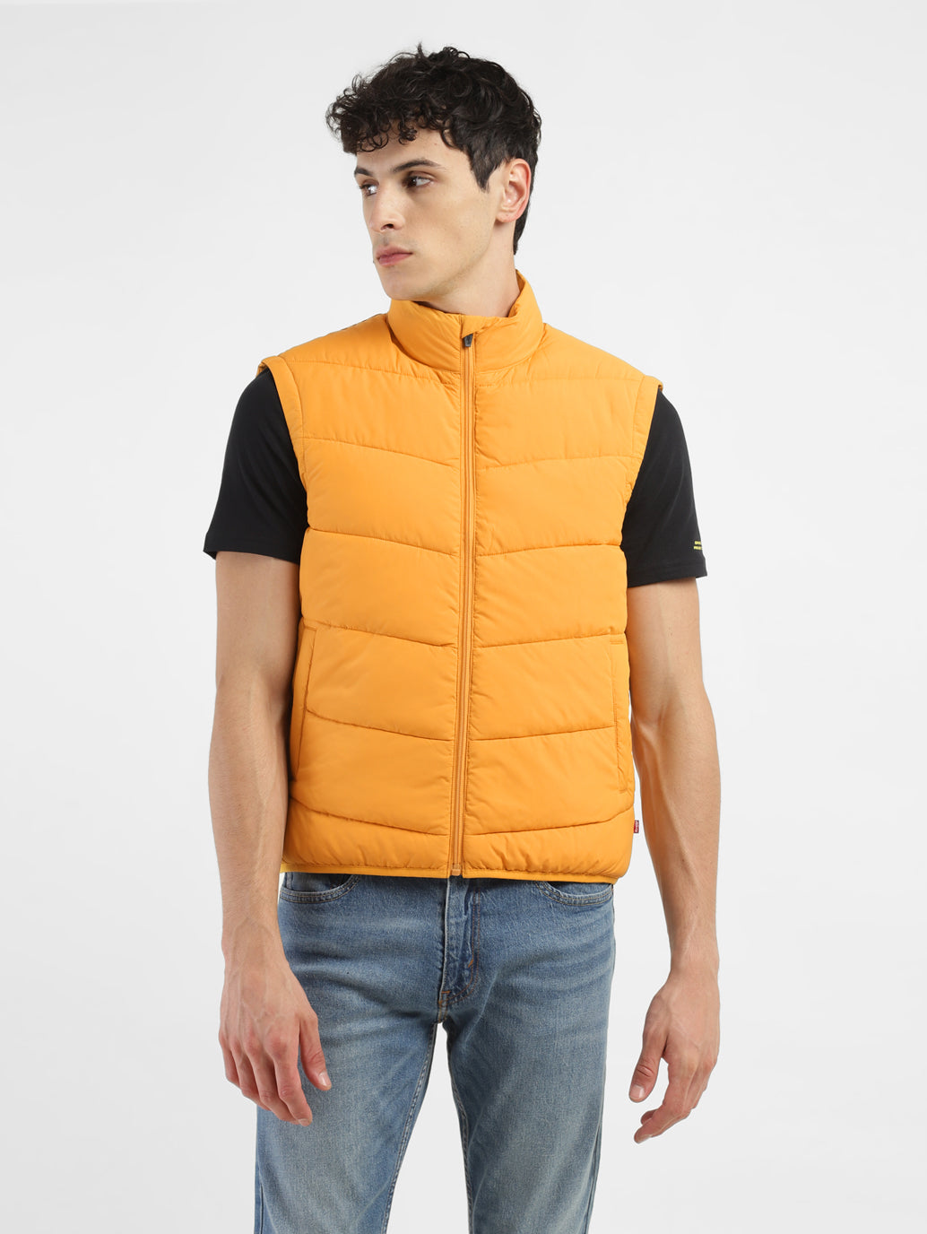 Men's Orange High Neck Puffer Jackets - c1e29a5b-8f02-44ab-89b0-f483ac862584 View