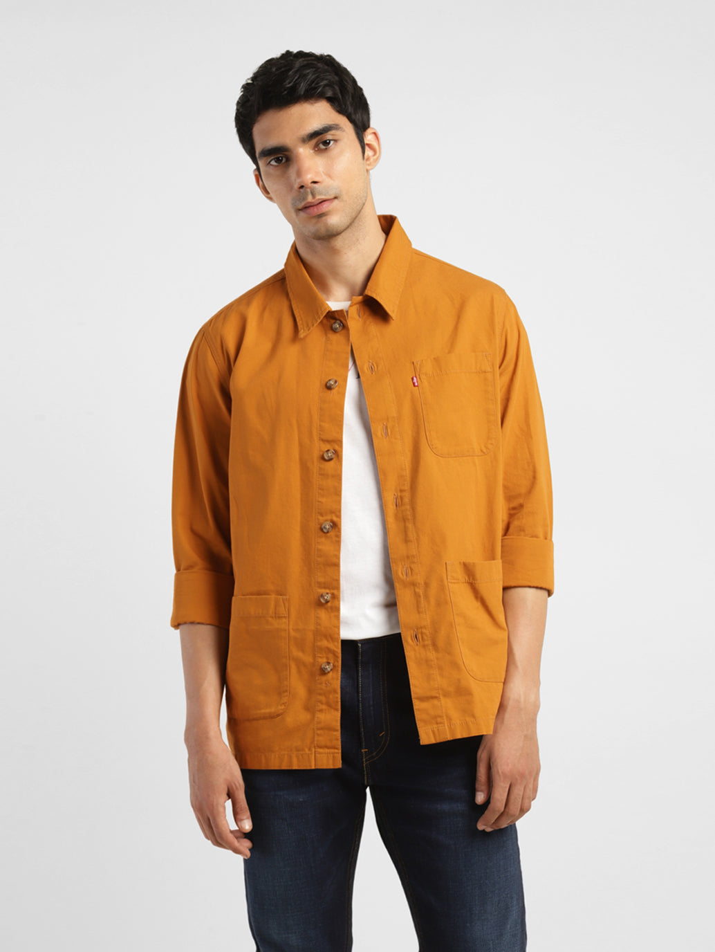 Men's Solid Full Sleeve Shacket - 1c9d5fa5-9da7-4def-b0e2-ceac81306d39 View