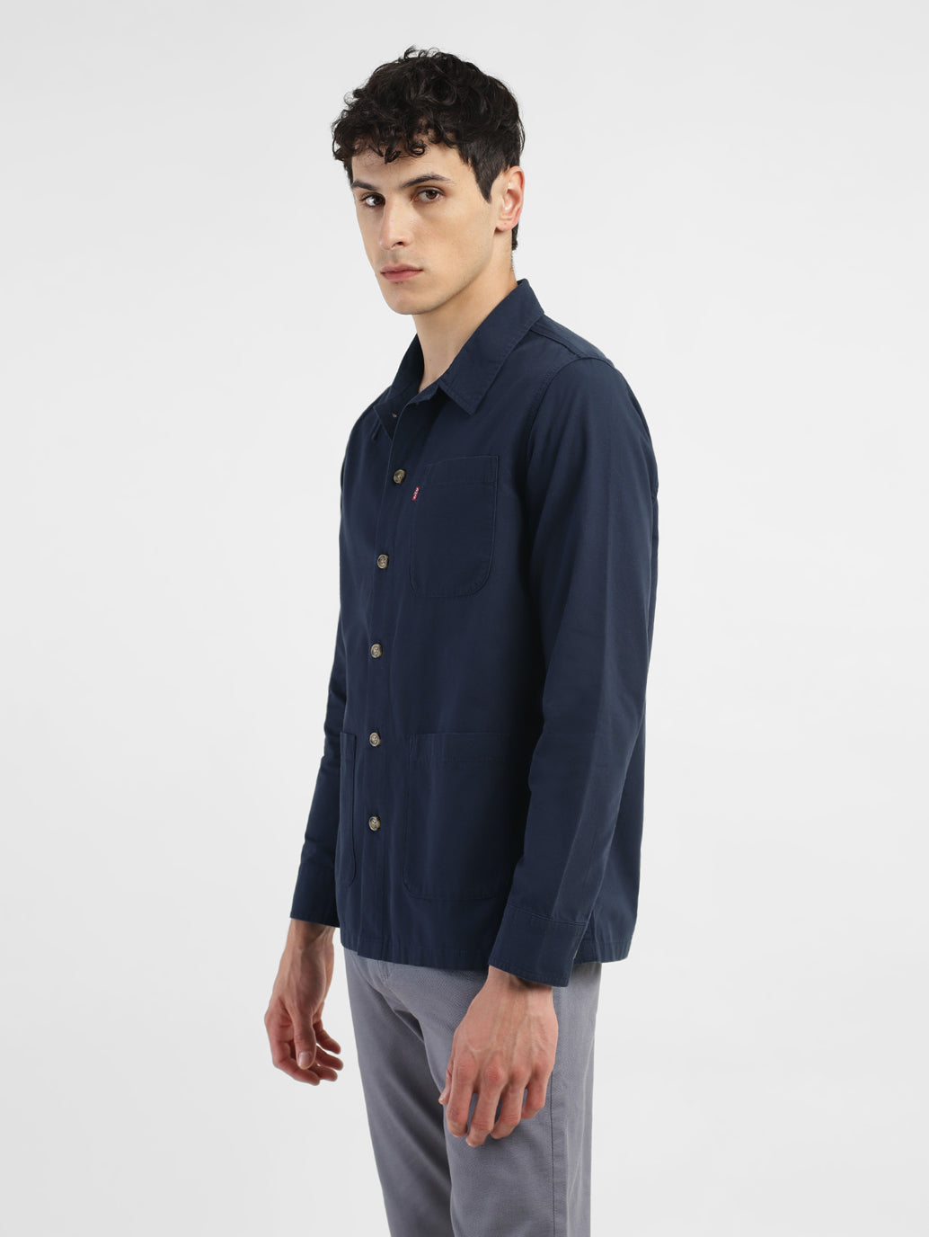 Men's Solid Full Sleeve Shacket - d51f6bd0-bfe5-40b4-b9b8-539d7e0b45e9 View